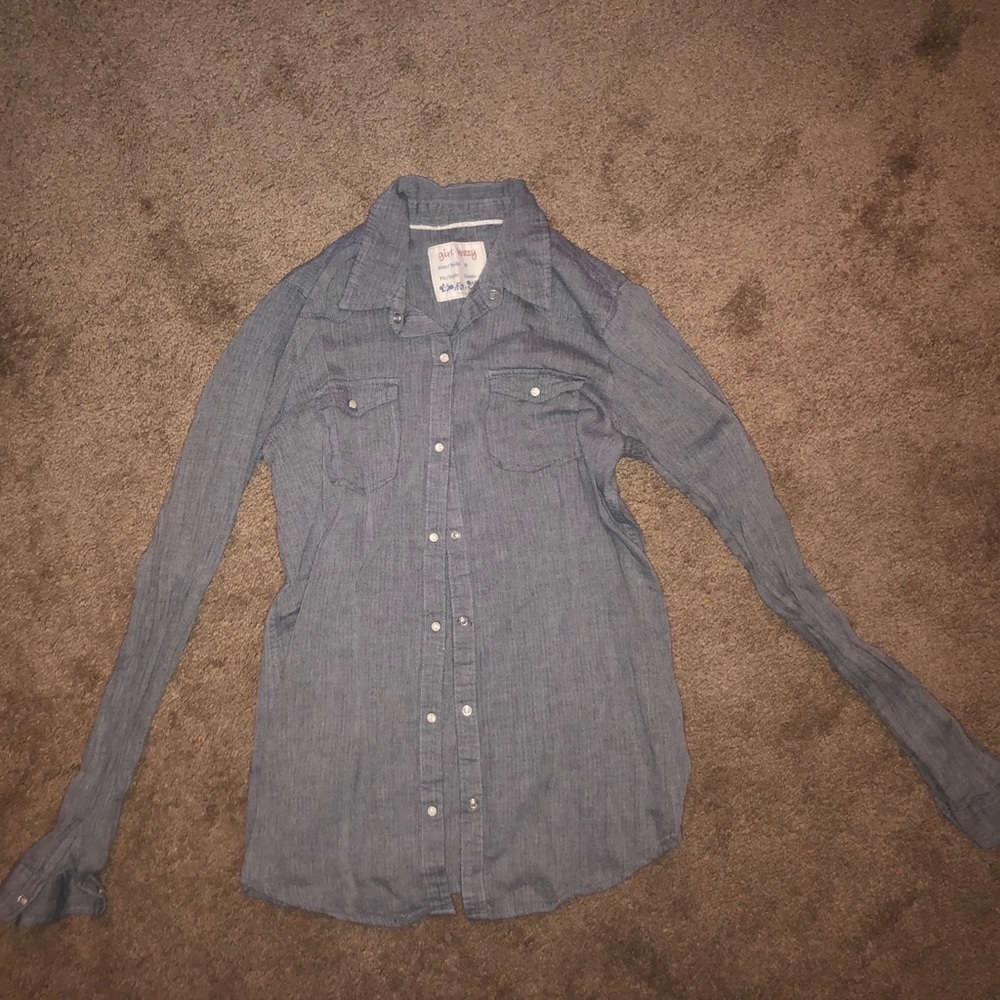 Gray button up blouse